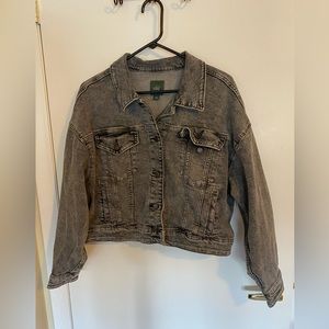 Wild Fable Acid Wash Black Denim Jean Jacket